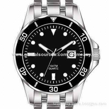 Brand watch with stainless steel case and band business use